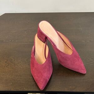 Halogen Tori Wine Suede Pointed Mules Size 8